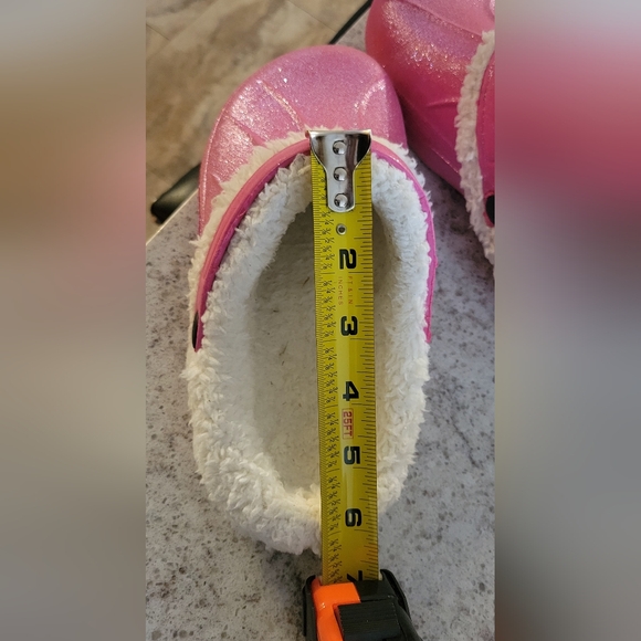 Girls Glitter Pink Croc like Slip on Shoes - Picture 8 of 9